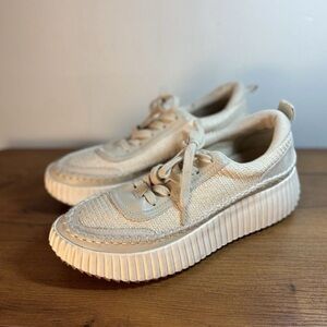 Dolce Vita Dolen Women's Platform Sneakers Size 8M Sandstone Knit